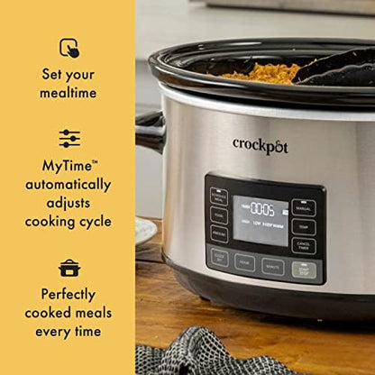 Crock-Pot 7 Quart Portable Programmable Slow Cooker with Timer qa