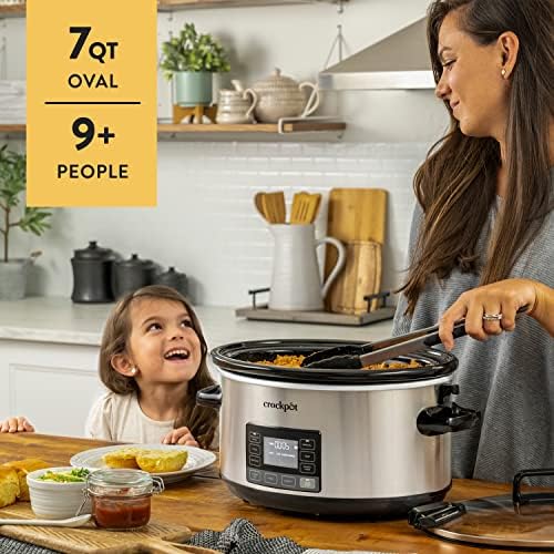 Crock-Pot 7 Quart Portable Programmable Slow Cooker with Timer qa