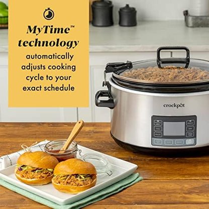 Crock-Pot 7 Quart Portable Programmable Slow Cooker with Timer qa