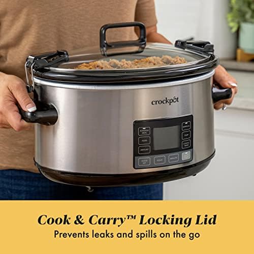 Crock-Pot 7 Quart Portable Programmable Slow Cooker with Timer qa