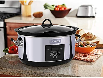 Crock-Pot 7 Quart Programmable Slow Cooker – Polished Platinum b7