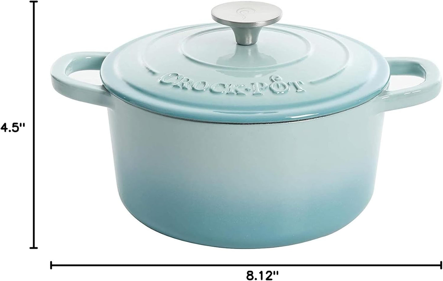 Crock-Pot 3 Quart Enameled Cast Iron Dutch Oven – Aqua ae